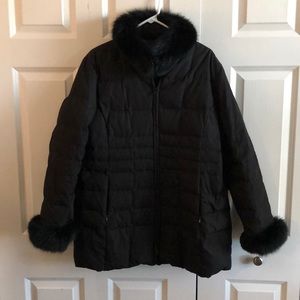 Marvin Richards XL black down jacket with fur trim